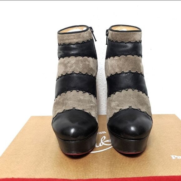 CHRISTIAN LOUBOUTIN Multi Booty 140 Leather Platform Booties 36.5 - Picture 2 of 12